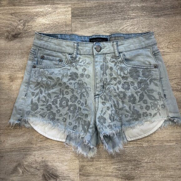 Aeropostale High Waisted Jean Short - Picture 1 of 5